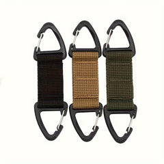 Nylon Strap Double Rings Climbing Buckle Carabiner for Camping Backpack