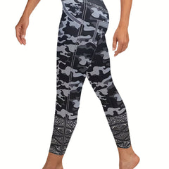 Camouflage Print Skinny Leggings High Waist Stretchy Leggings