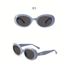 Men's Oval Frame Sunglasses Retro UV Protection Summer Sunglasses