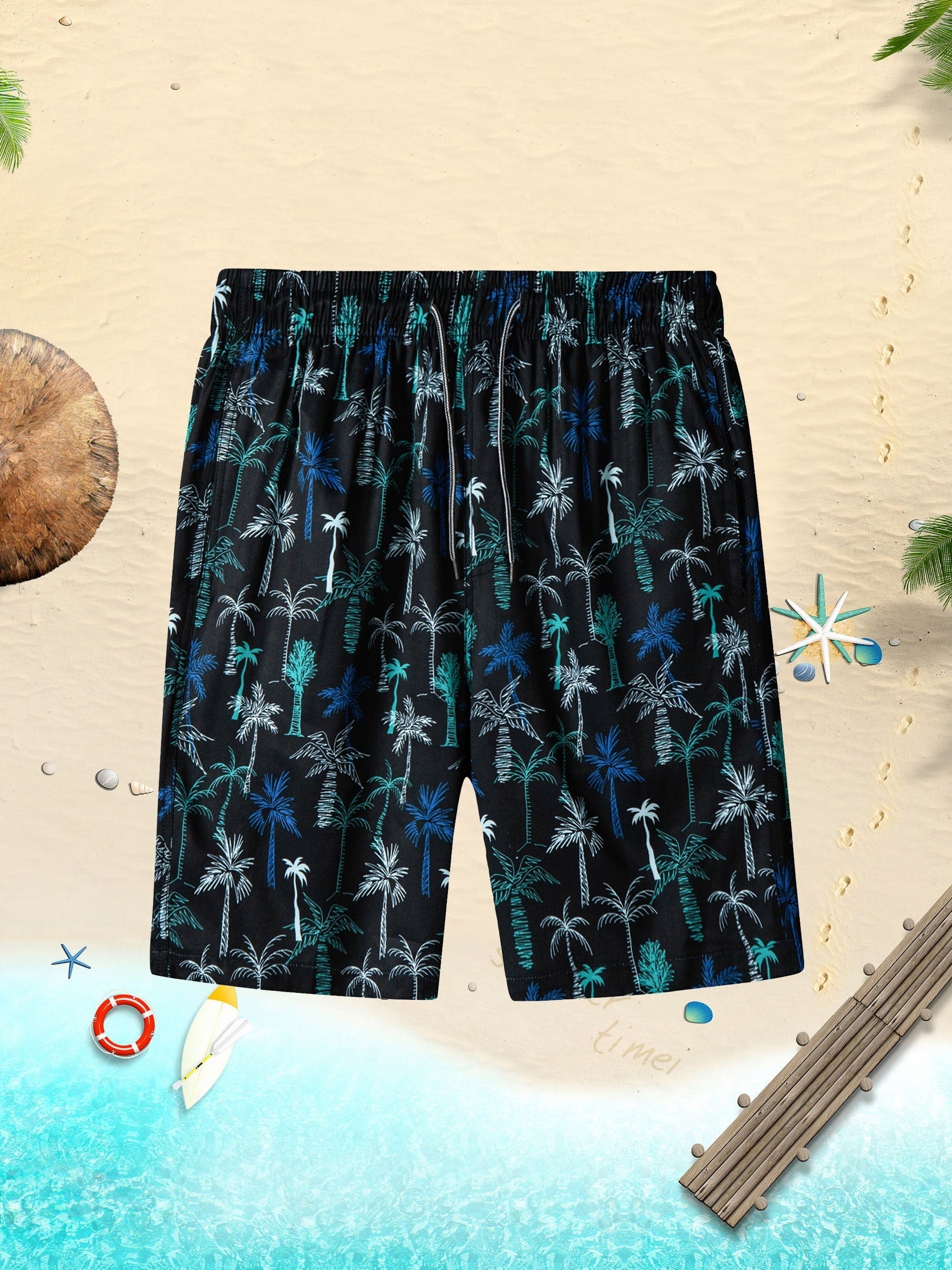 Men's Quick Dry Hawaiian Board Shorts With Pockets