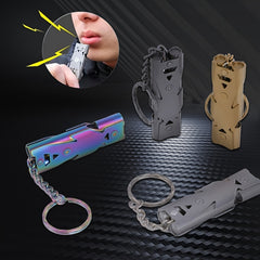 2pcs Stainless Steel Double Tube Survival Whistle