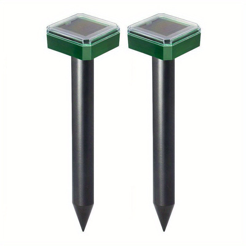 2pcs Solar Powered Rat Repellent Outdoor Ultrasonic Animal Repellent