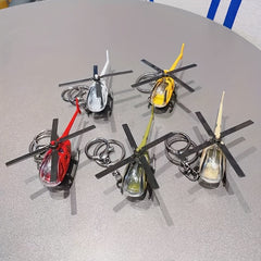 Alloy Model Helicopter Keychain Realistic Bag Pendant Car Key Charm