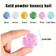 3pcs Glitter Bouncy Balls for Party Favors 42mm Rubber Bounce Balls