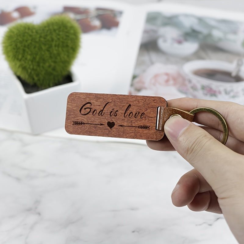 Rosewood Wooden Keychain Retro Key Chain Bag Pendant
