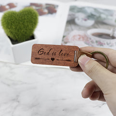 Rosewood Wooden Keychain Retro Key Chain Bag Pendant