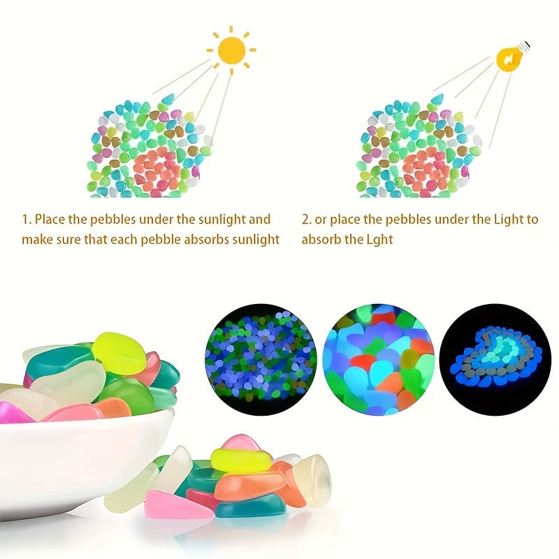 100pcs 500pcs Bag Glow In The Dark Pebbles Magical Garden Aquarium Landscaping