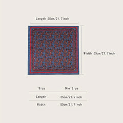 Vintage Paisley Print Square Scarf Dark Bandana Classic Neckerchief