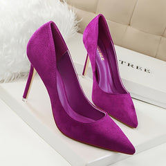 High Stiletto Heel Pointed Toe Slip On Pumps Sexy Party Heels