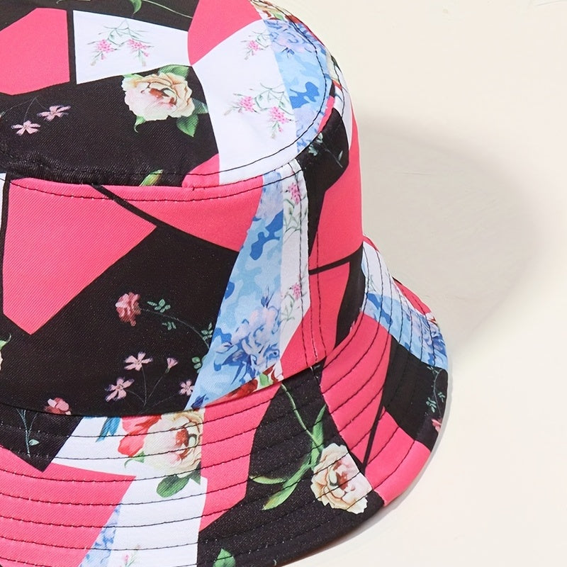 Rose Print Fisherman Hat & Pink Bucket Hat