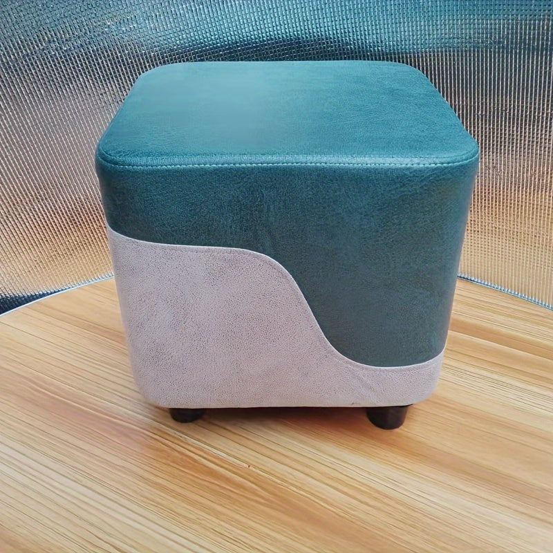 Solid Wood Shoe Changing Stool Cube - Stylish and Durable for Home Decor