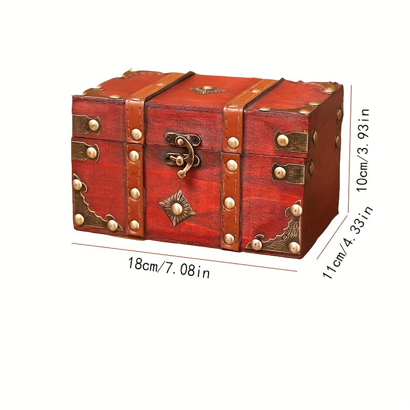 Vintage Wooden Storage Box For Jewelry Bedroom Living Room