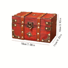 Vintage Wooden Storage Box For Jewelry Bedroom Living Room