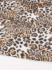 Leopard Print Wrap Mesh Beach Cover Up Skirt