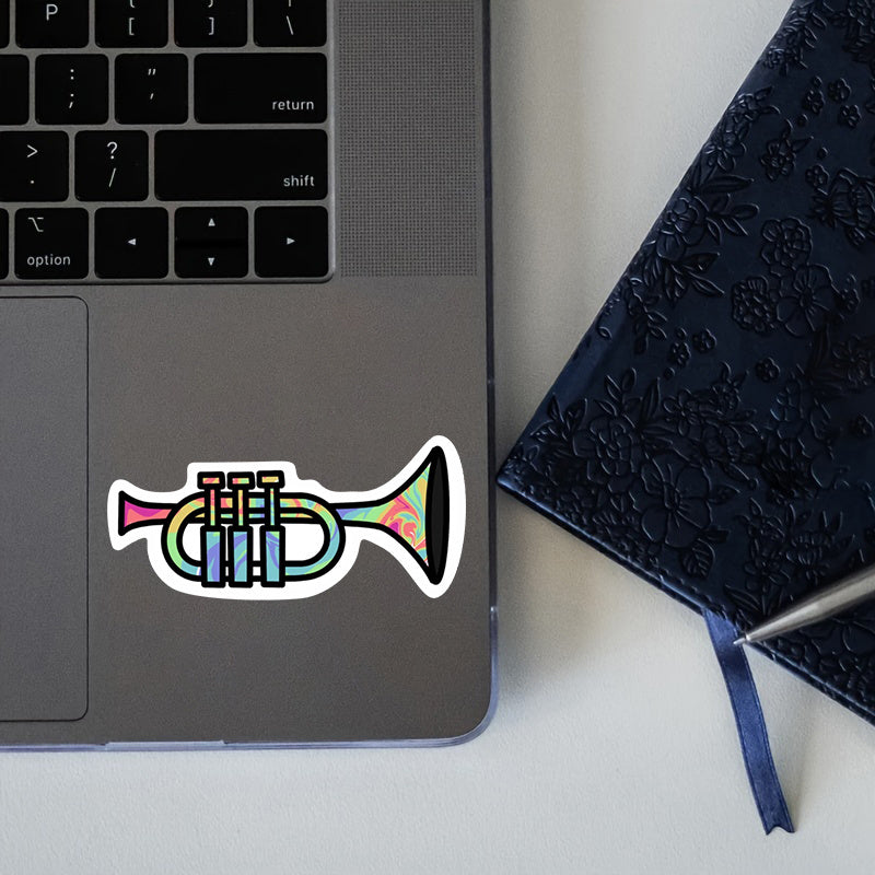 Colorful Trumpet Vinyl Stickers Durable Adhesive for Music Lovers