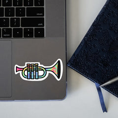 Colorful Trumpet Vinyl Stickers Durable Adhesive for Music Lovers