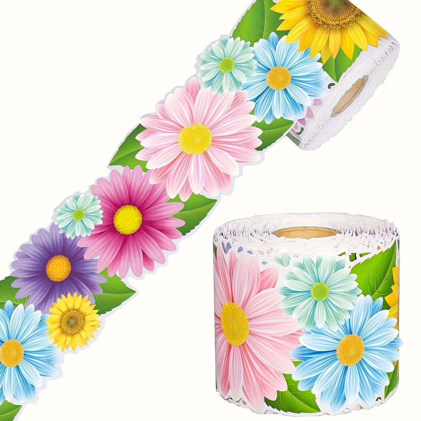 60Ft Floral Bulletin Border Paper Trim Sunflower and Tulip Classroom Display