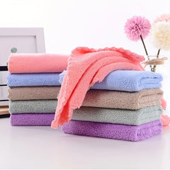 5pcs Coral Velvet Washcloth Small Square Towel Soft Absorbent for Bathroom