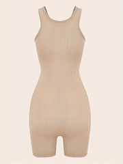 Sexy Bodycon Workout Romper Sleeveless Crew Neck Women's Clothing