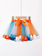Girls Rainbow Tulle Tutu Skirt for Ballet Dance Performance