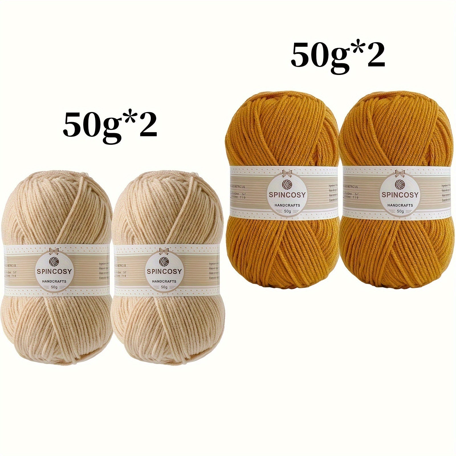 4pcs Crochet Yarn Multiple Colors 4 Layers 100 Acrylic Soft Yarn