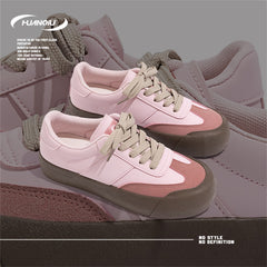 HUANQIU Lace-up Lightweight Non-slip Low Sneakers for Women