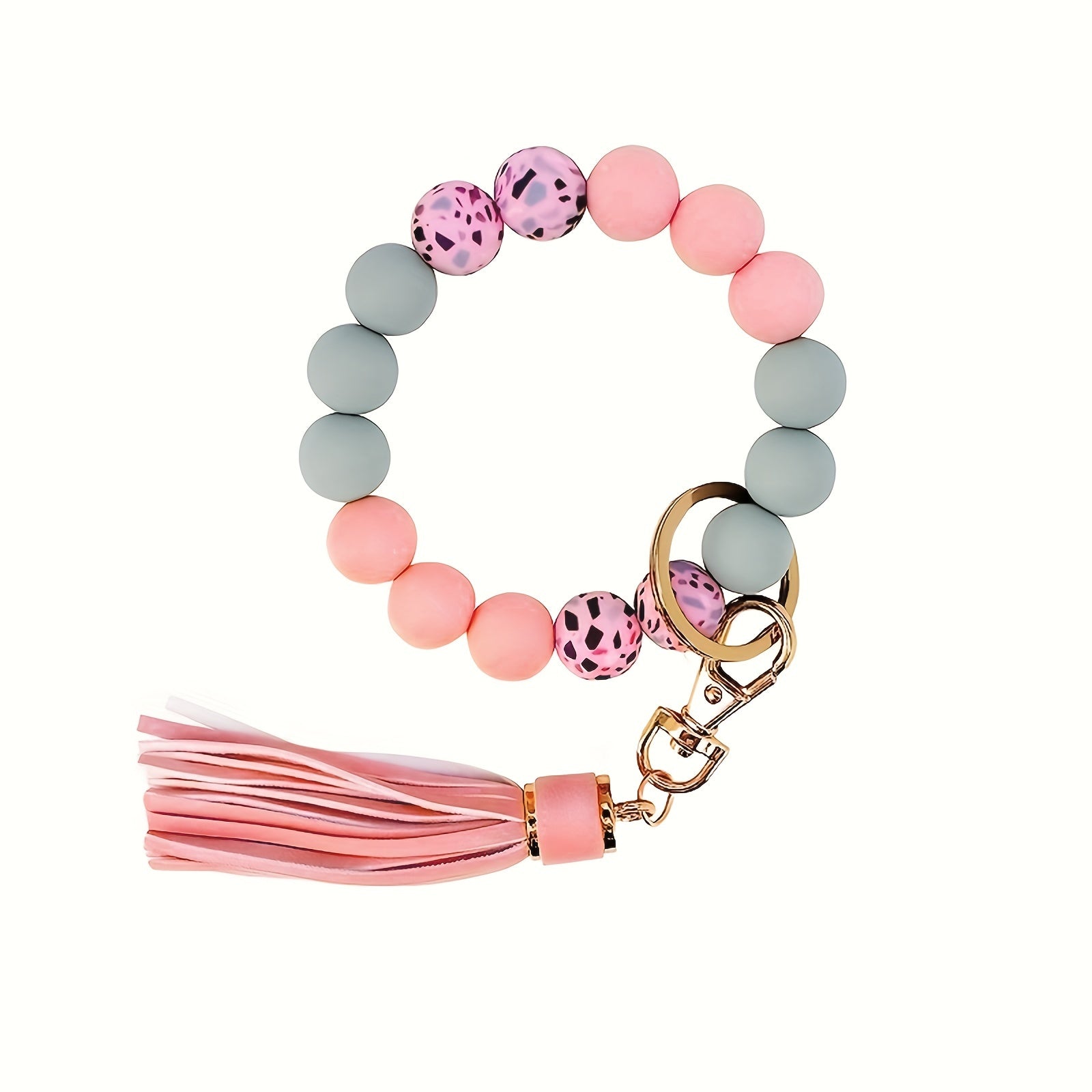 Yiflin Silicone Beaded Wrist Keychain For Women Girl