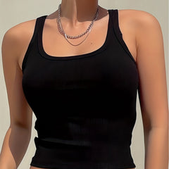 Sexy U Neck Tank Top Sleeveless Summer Top