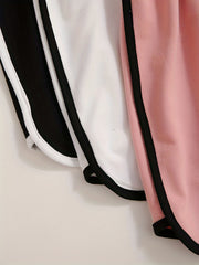 3 Packs Contrast Trim Bow Decor Shorts Elastic Waist Casual Shorts