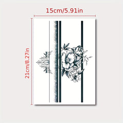 Flower Temporary Tattoo Sticker Waterproof Lasting Disposable