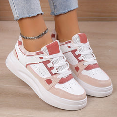 Women's Colorblock Casual Sneakers Flatform Non slip Sporty Shoes