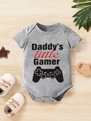 Baby Boys Casual Daddy s Little Gamer Short Sleeve Onesie Clothes
