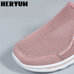 Women's Mesh Slip-On Sneakers Lightweight Breathable Casual Shoes