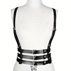 Punk Adjustable Harness Belt Rivet Waistband Sexy Chest Harness Suspenders