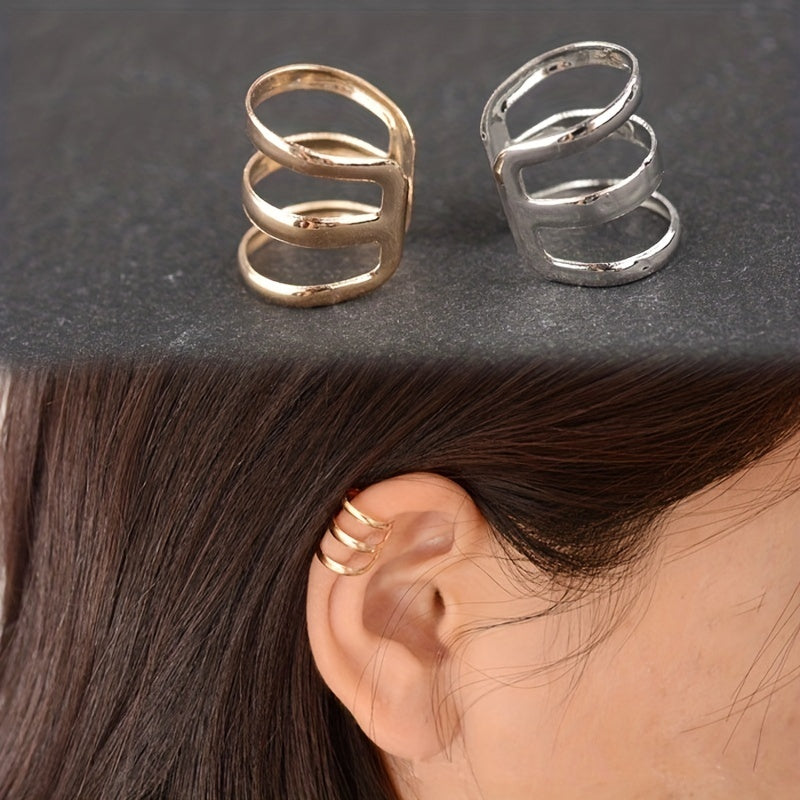 Punk Rock Alloy Ear Clip Wrap Earrings No Piercing Ear Clip