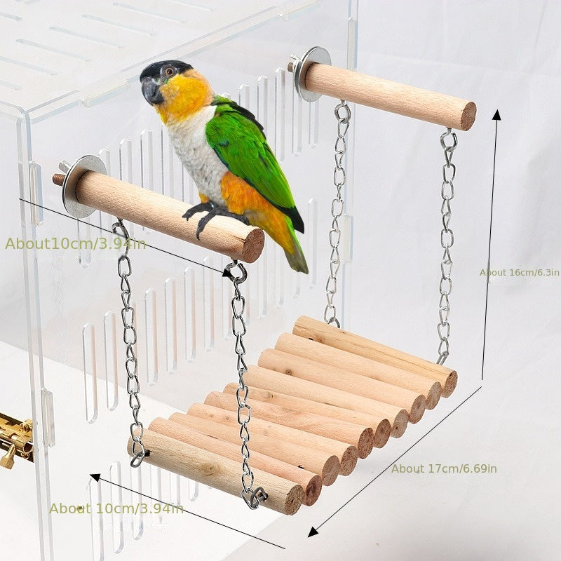 Wooden Swing Toy for Pet Bird Cage
