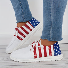 Women's Star Spangled Canvas Shoes Casual Lightweight Low Top Shoes