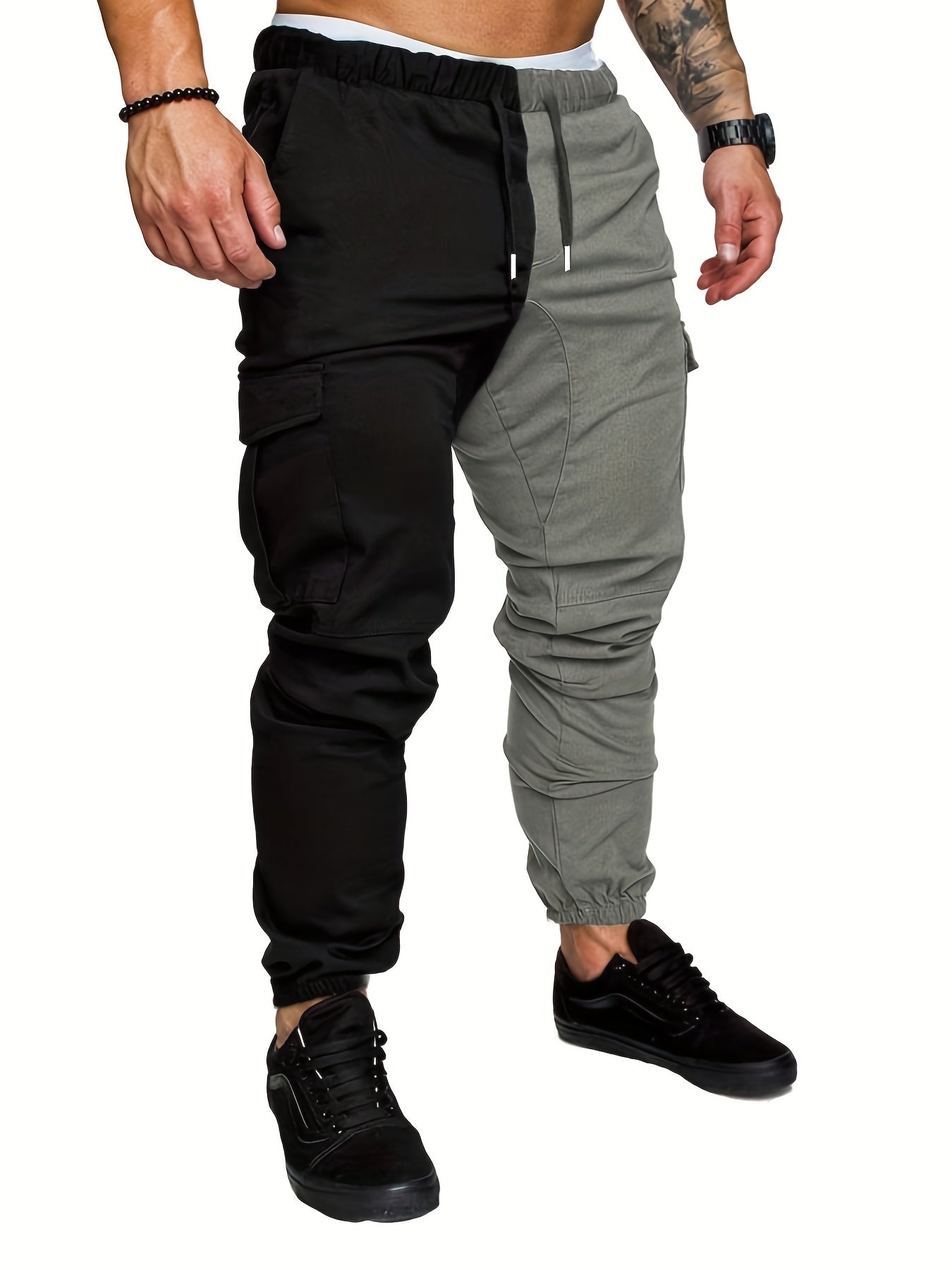 Cargo Pants Men s Casual Stretch Waist Drawstring Tapered Pants
