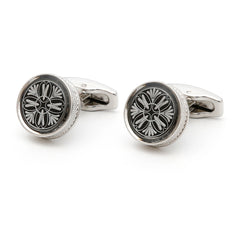 Retro Pattern Silver Men's Cufflinks