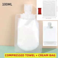 3pcs Skin Care Sub Packing Bottle Set with Compressed Towel