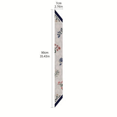 Flower Print Skinny Scarf Neckerchief Hair Ribbon Decorative Twilly Scarf