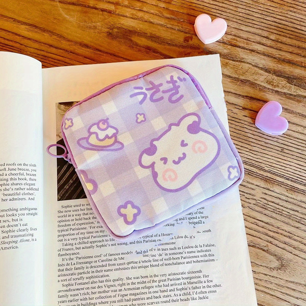 Cartoon Pattern Zipper Storage Bag Portable Sanitary Napkin Bag