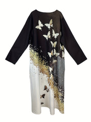 Colorblock Sequin Print Maxi Dress