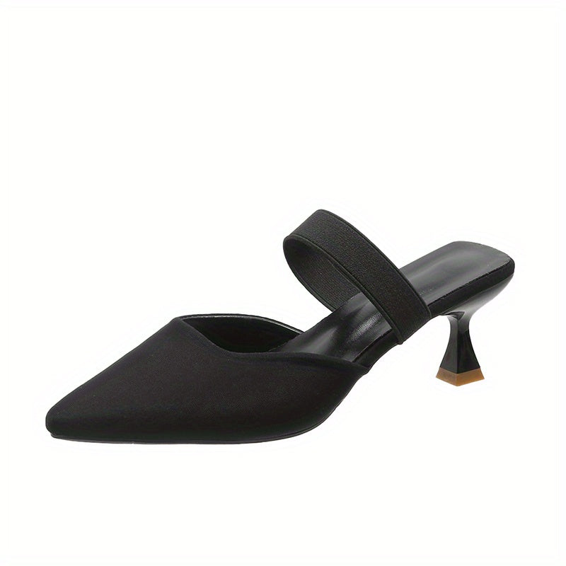 Pointed Toe Slip-On Sandals Pyramid Heeled High Heels