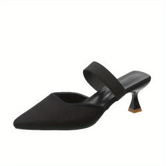 Pointed Toe Slip-On Sandals Pyramid Heeled High Heels