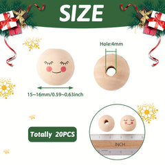 20pcs Large Hole Wooden Round Beads for DIY Decoration
