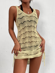Crochet Tank Dress Sexy Beach Wear Backless Cover Up Dress Women's Clothing
