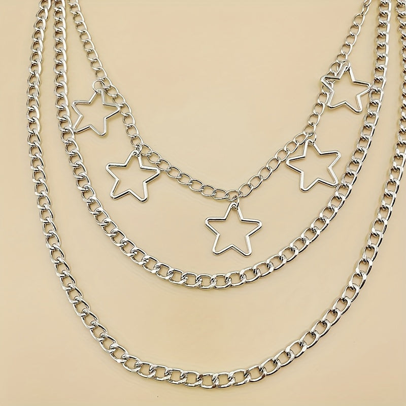 Star 3-Layer Waist Chain Decorative Pant Chain Jeans Trouser Chains