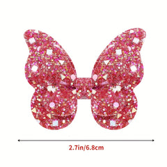 2pcs Gradient Sequin Butterfly Hair Clip for Girls