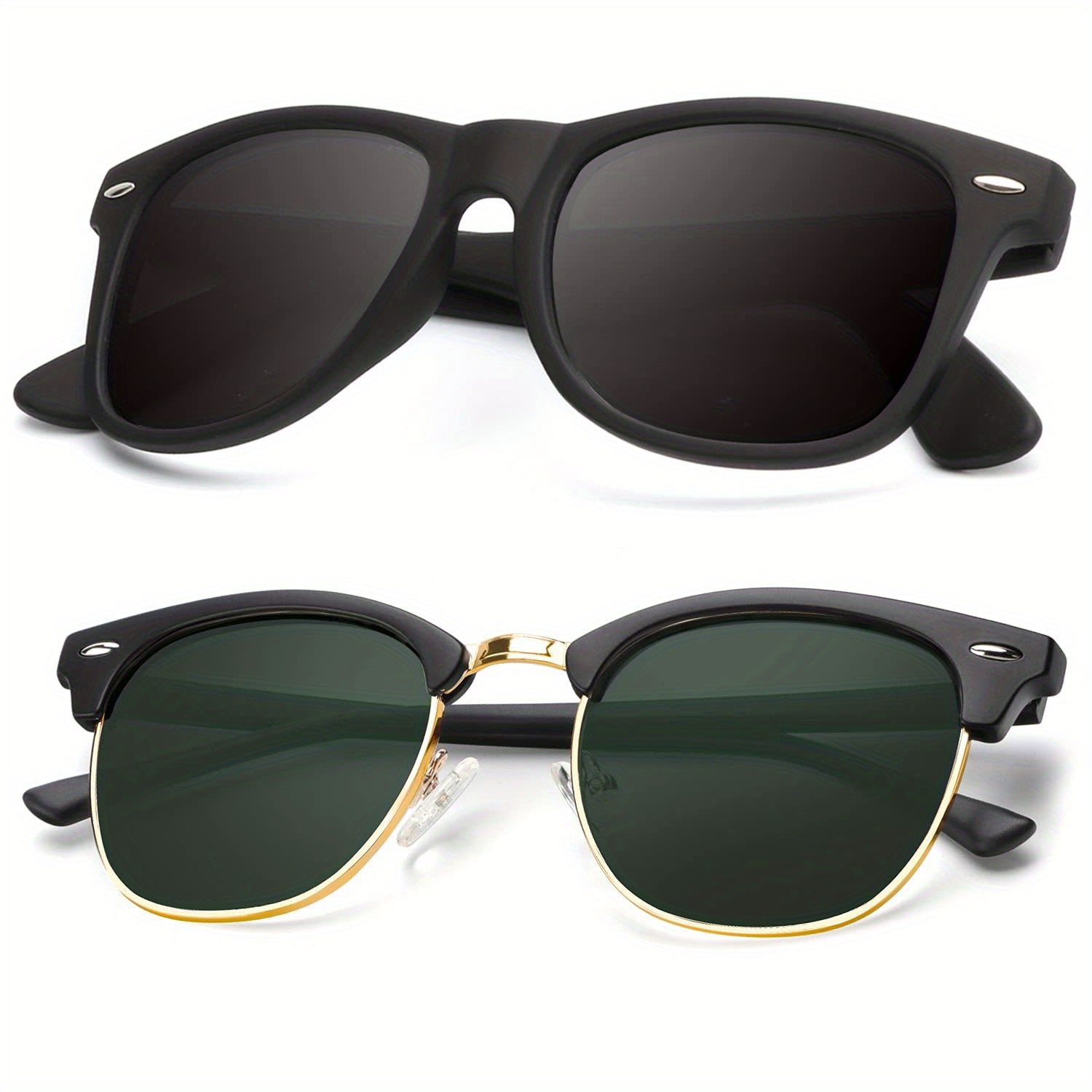 Polarized Sunglasses Semi Rimless Frame Driving Sun Glasses